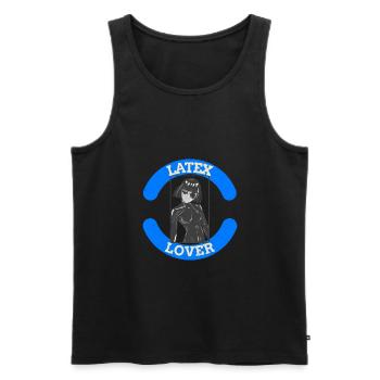 Latex Lover Fetish Varnish and Leather Lacquer - Men's Premium Organic Tank Top - black - Front - AI Model Male 178 light (178cm)