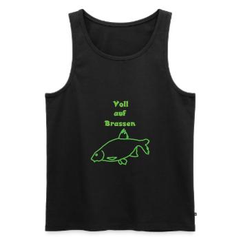 Voll auf Brassen - Männer Premium Bio Tank Top - Schwarz - Vorne - AI Model Male 178 light (178cm)