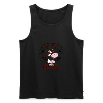 Kein Beef mit Berta - Männer Premium Bio Tank Top - Schwarz - Vorne - AI Model Male 178 light (178cm)