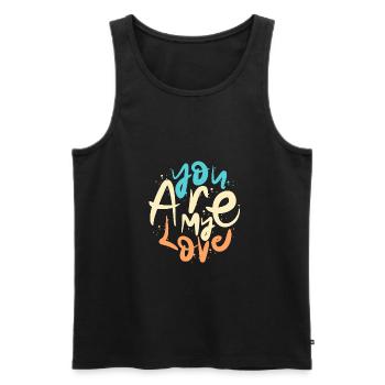 Tu es mon amour - Débardeur bio Premium Homme - noir - Devant - Michal (187cm)