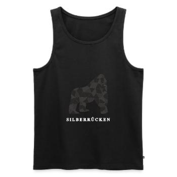 Silberrücken | Gorilla - Männer Premium Bio Tank Top - Schwarz - Vorne - Michal (187cm)