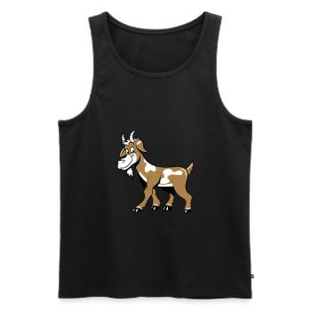 Ziege freundlich lieb - Männer Premium Bio Tank Top - Schwarz - Vorne - Michal (187cm)