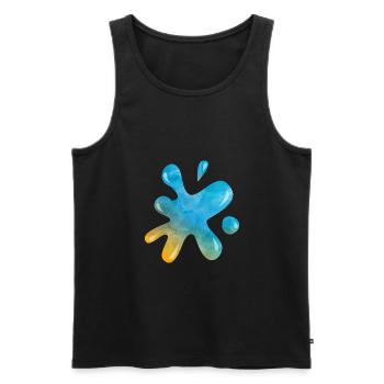Blaue Flüssigkeit Tinte Splatter Splash - Männer Premium Bio Tank Top - Schwarz - Vorne - AI Model Male 178 light (178cm)