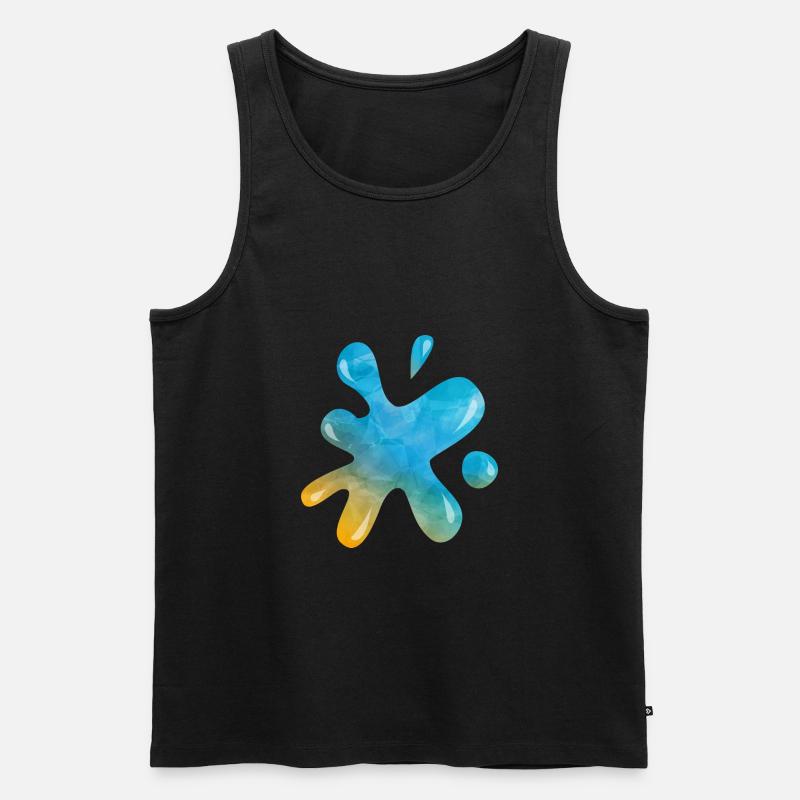 Blaue Flüssigkeit Tinte Splatter Splash - Männer Premium Bio Tank Top - Schwarz