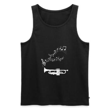 Musique Musique musiciens Clé de partition - Débardeur bio Premium Homme - noir - Devant - Michal (187cm)