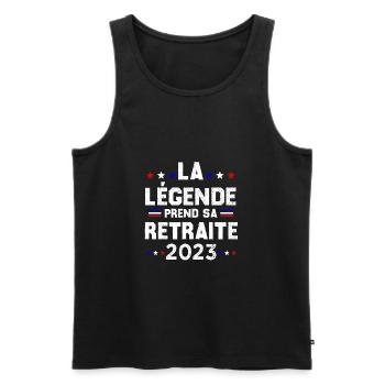 Retraite 2023 Cadeau Humour Personnalisé - Débardeur bio Premium Homme - noir - Devant - Michal (187cm)