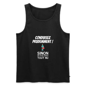 Ambulancier Humour - Conduisez prudemment ! - Débardeur bio Premium Homme - noir - Devant - AI Model Male 178 light (178cm)
