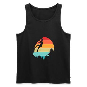 Vintage Climbing Trad Climbing - Men's Premium Organic Tank Top - black - Front - AI Model Male 178 light (178cm)