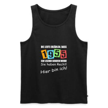 Legende geboren 1955. Lustiger Geburtstagsspruch - Männer Premium Bio Tank Top - Schwarz - Vorne - Michal (187cm)