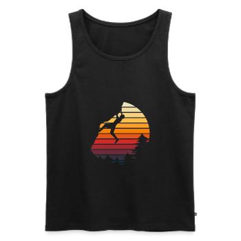 Vintage Mountain Sports Retro Rock Climbing - Men's Premium Organic Tank Top - black - Front - AI Model Male 178 light (178cm)