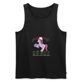 Das Leben ist eine Küche - Männer Premium Bio Tank Top - Schwarz - Vorne - Michal (187cm)