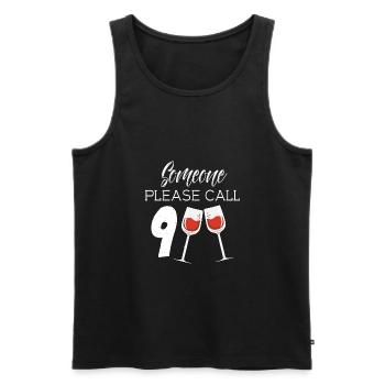 Bitte jemand 9 Wein Wein anrufen - Männer Premium Bio Tank Top - Schwarz - Vorne - Michal (187cm)