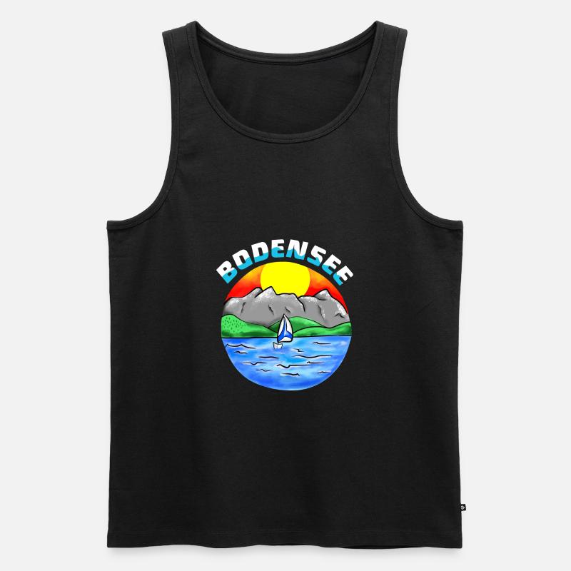 Bodensee - Männer Premium Bio Tank Top - Schwarz