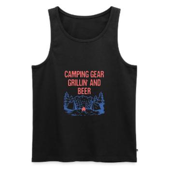 Camping Grillin' and Beer Camper Party Camp - Men's Premium Organic Tank Top - black - Front - AI Model Male 178 light (178cm)