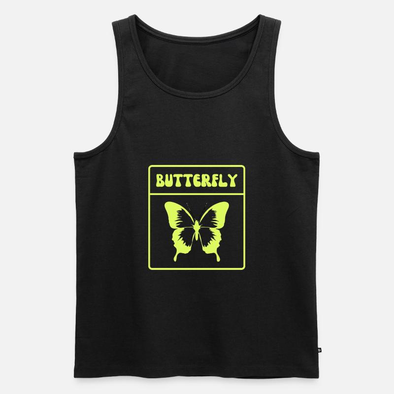 Butterfly Design - Männer Premium Bio Tank Top - Schwarz