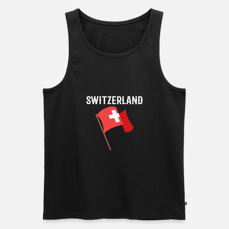 Schweiz - Männer Premium Bio Tank Top - Schwarz