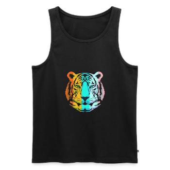 Weißer Tiger - Männer Premium Bio Tank Top - Schwarz - Vorne - AI Model Male 178 light (178cm)