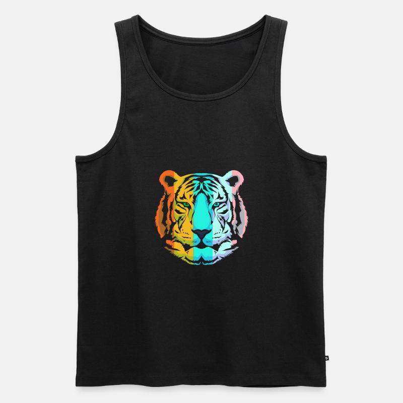 Weißer Tiger - Männer Premium Bio Tank Top - Schwarz