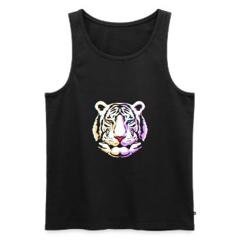 Weißer Tiger - Männer Premium Bio Tank Top - Schwarz - Vorne - AI Model Male 178 light (178cm)