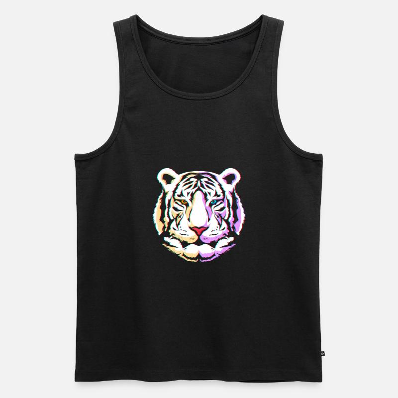 Weißer Tiger - Männer Premium Bio Tank Top - Schwarz