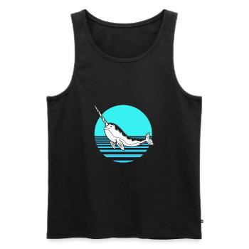 Narwal - Männer Premium Bio Tank Top - Schwarz - Vorne - AI Model Male 178 light (178cm)
