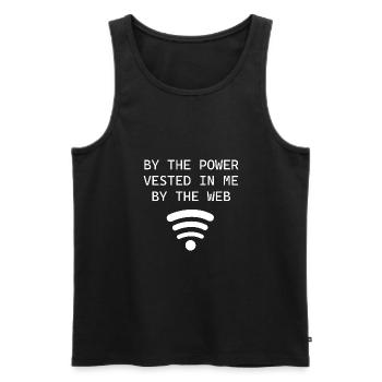 Pastor - Men's Premium Organic Tank Top - black - Front - Michal (187cm)