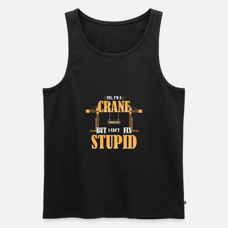 Kranführer Kran - Männer Premium Bio Tank Top - Schwarz