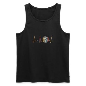 Heartbeat 20 sided cube - Men's Premium Organic Tank Top - black - Front - Michal (187cm)