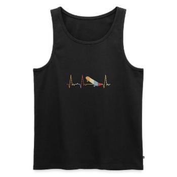 Heartbeat Skateboard - Men's Premium Organic Tank Top - black - Front - Michal (187cm)