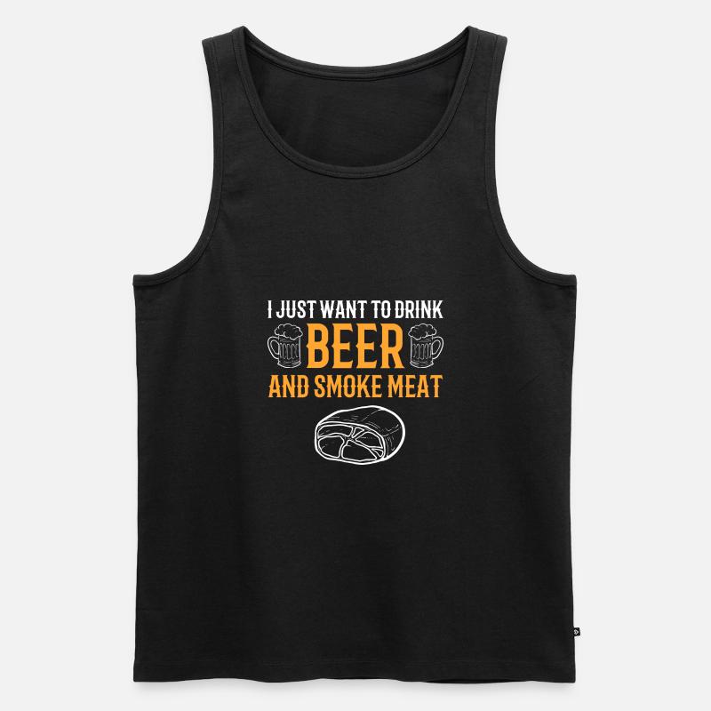 BBQ Bier - Männer Premium Bio Tank Top - Schwarz