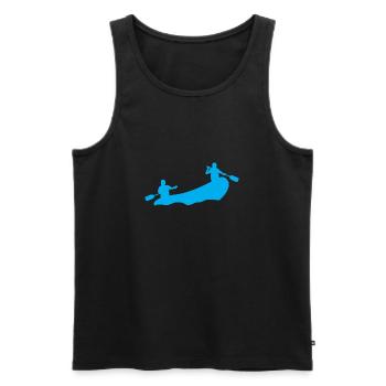 Rafting Silhouette Bateau pneumatique d’eau vive Rivière - Débardeur bio Premium Homme - noir - Devant - AI Model Male 178 light (178cm)