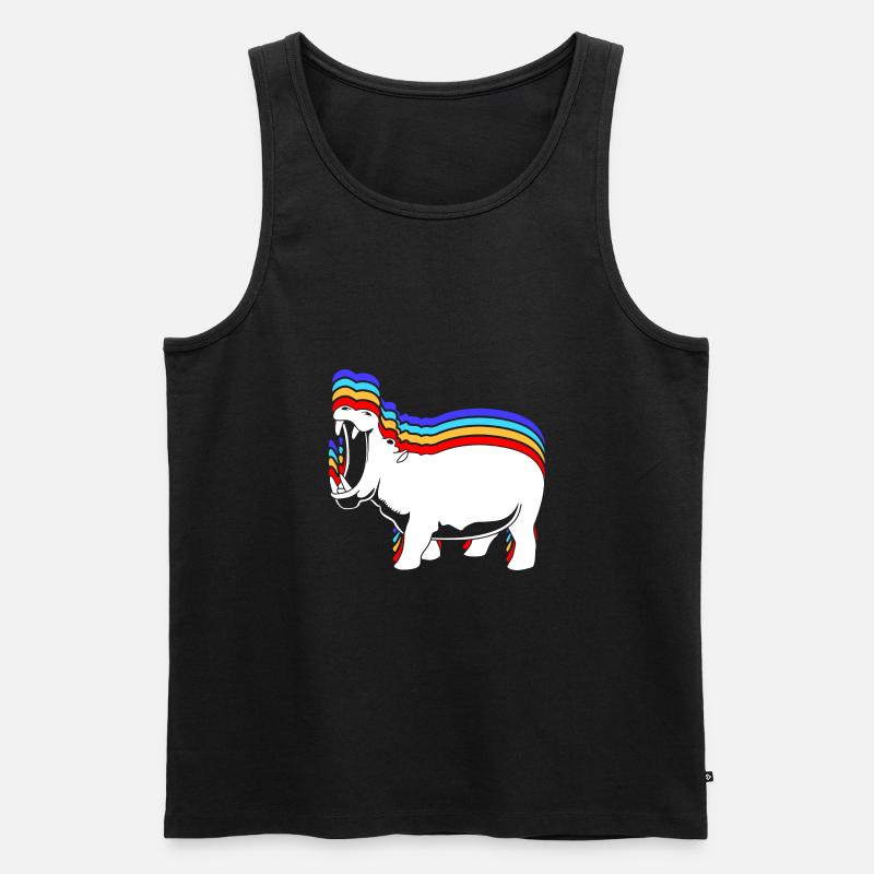 Nilpferd - Männer Premium Bio Tank Top - Schwarz