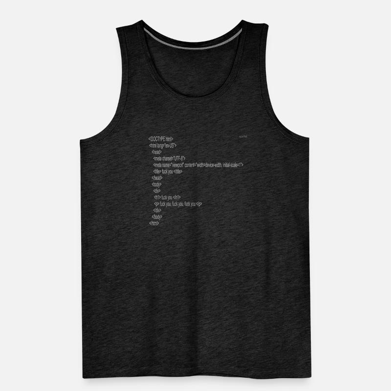 F*ck you - html code Men's Premium Organic Tank Top