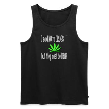 I said no to drugs - Men's Premium Organic Tank Top - black - Front - AI Model Male 178 light (178cm)