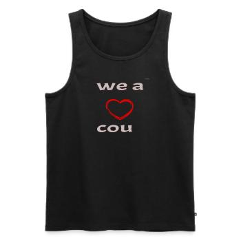 We are a couple - left side - Men's Premium Organic Tank Top - black - Front - Michal (187cm)
