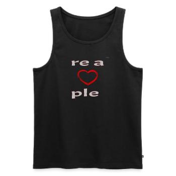 We are a couple - the right side - Men's Premium Organic Tank Top - black - Front - Michal (187cm)