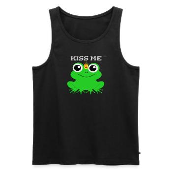 Kiss me - Men's Premium Organic Tank Top - black - Front - Michal (187cm)