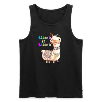 Llama,alpaka,love is live, rainbow,bunt - Men's Premium Organic Tank Top - black - Front - AI Model Male 178 light (178cm)