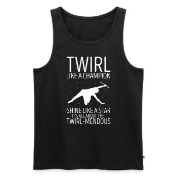 Stocktanz Design für Stabtänzerin - Männer Premium Bio Tank Top - Schwarz - Vorne - Michal (187cm)