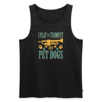 Trompete spielen und Hunde streicheln - Männer Premium Bio Tank Top - Schwarz - Vorne - Michal (187cm)