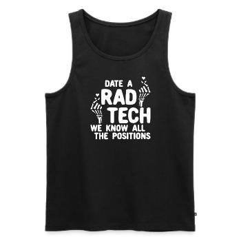 Date A Rad Tech Wir kennen alle Positionen - Männer Premium Bio Tank Top - Schwarz - Vorne - AI Model Male 178 light (178cm)