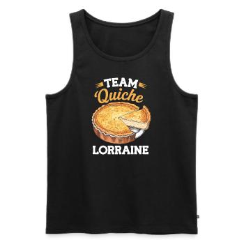 Team quiche lorraine - Débardeur bio Premium Homme - noir - Devant - Michal (187cm)