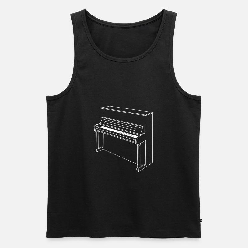 Klavier - Männer Premium Bio Tank Top - Schwarz