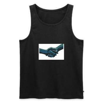 hand in hand - Männer Premium Bio Tank Top - Schwarz - Vorne - AI Model Male 178 light (178cm)