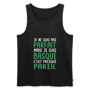 Je ne suis pas parfait mais je suis Basque - Débardeur bio Premium Homme - noir - Devant - Michal (187cm)