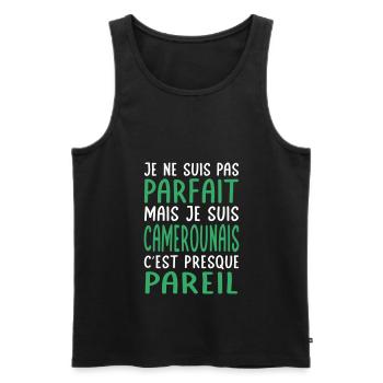 Je ne suis pas parfait mais je suis Camerounais - Débardeur bio Premium Homme - noir - Devant - Michal (187cm)