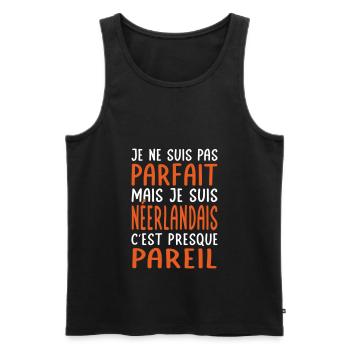 Je ne suis pas parfait mais je suis Néerlandais - Débardeur bio Premium Homme - noir - Devant - Michal (187cm)