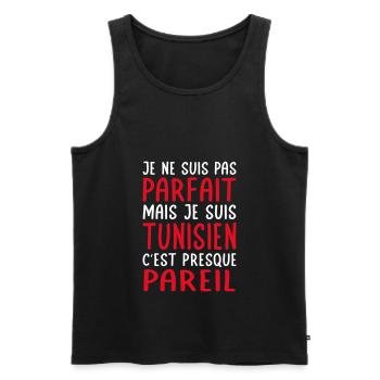 Je ne suis pas parfait mais je suis Tunisien - Débardeur bio Premium Homme - noir - Devant - Michal (187cm)