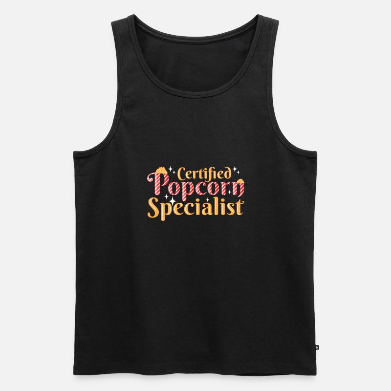 Popcorn - Männer Premium Bio Tank Top - Schwarz