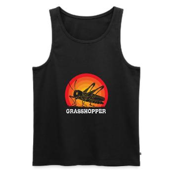 Grashüpfer Heuschrecke - Männer Premium Bio Tank Top - Schwarz - Vorne - AI Model Male 178 light (178cm)